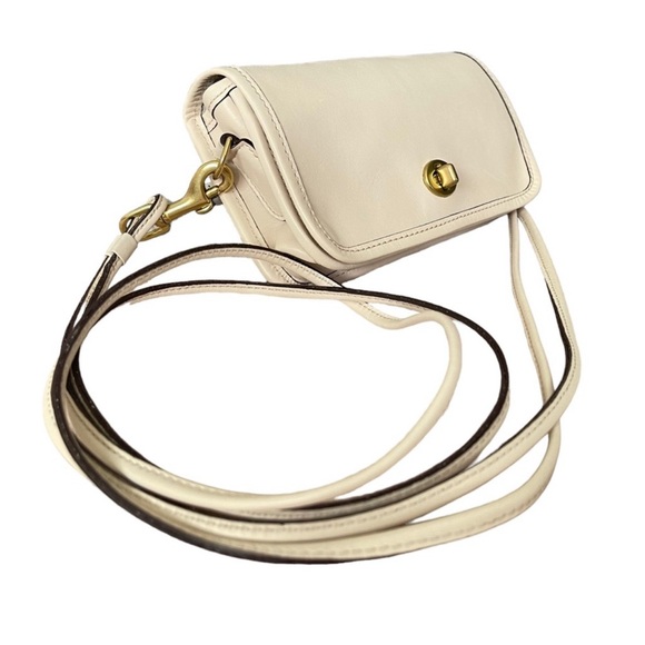 COACH 1970’s Vintage Dinky Pouch Sling Back Off White/Ivory Crossbody Bag Rare - Picture 14 of 16